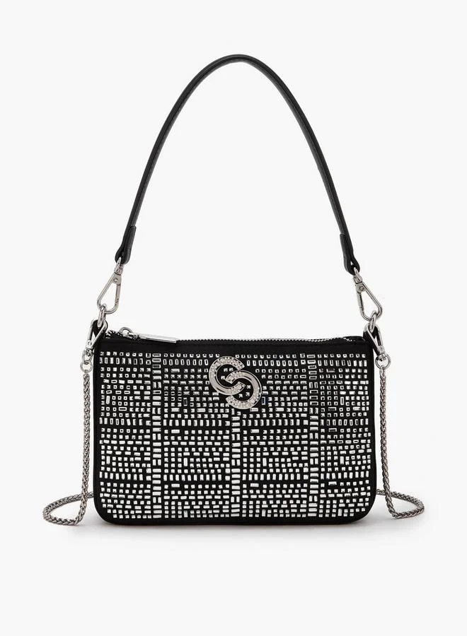 سيليست Diamante Embellished Crossbody Bag With Chain Strap Ramadan Collections